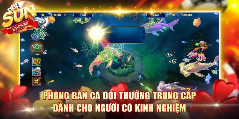 Phòng Bắn Cá Đổi Thưởng Sun Win - Kiếm Lời Khủng Dễ Dàng 3 Phòng bắn cá đổi thưởng trung cấp dành cho người có kinh nghiệm
